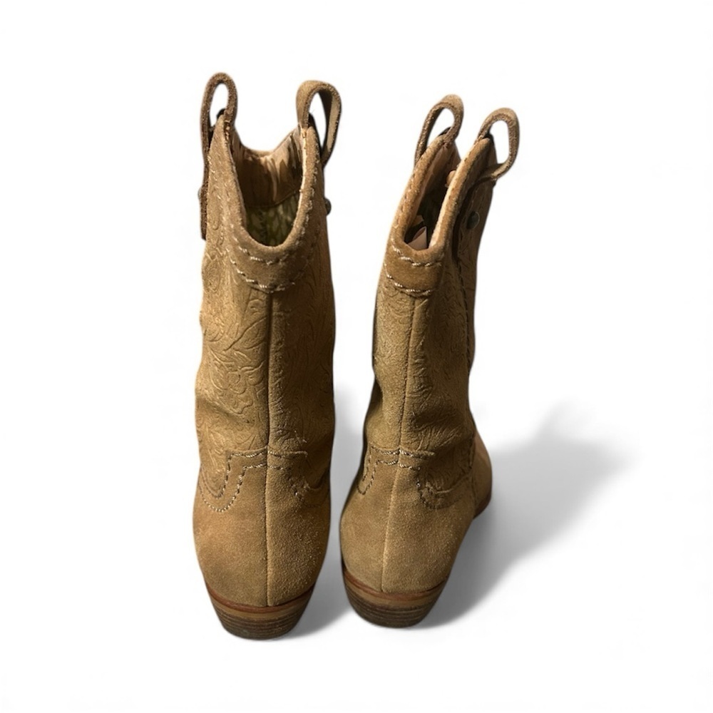 Fossil Beige Suede Ankle Booties - Picture 2 of 7